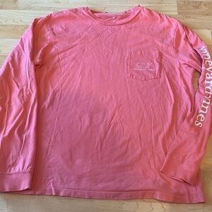 Vineyard Vines Men's Coral Long Sleeve medium Tee